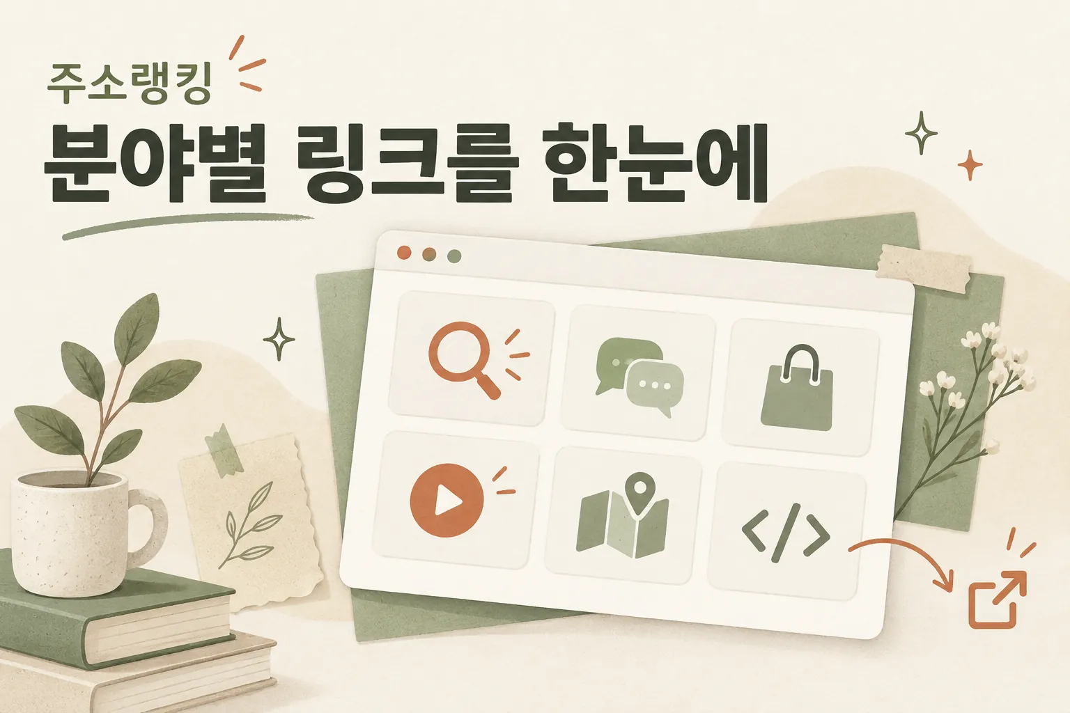 주소랭킹 · 분야별 링크를 한눈에 — 검색, 커뮤니티, 쇼핑, 영상, 지도, 개발 사이트를 분야별로 모은 주소모음